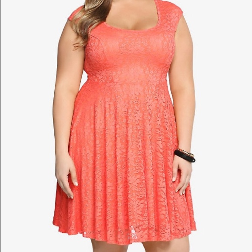 Torrid Coral Lace Dress